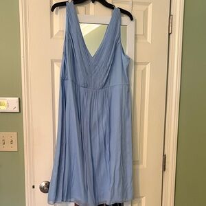 J. Crew Light Blue V-Neck Pleated Midi Dress NWT - wedding guest dress